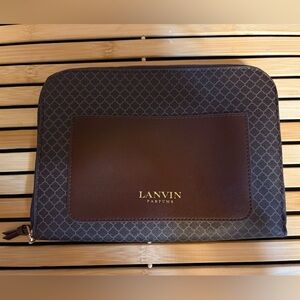 NWOT Lanvin Brown and Black Cosmetic Bag